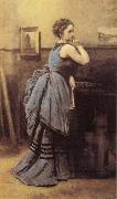 Jean Baptiste Camille  Corot Woman in Blue oil on canvas